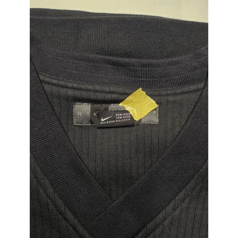 VINTAGE Nike Golf Vest Mens XL Black Ribbed 100% Cotton Logo 90s Y2K - Picture 4 of 7